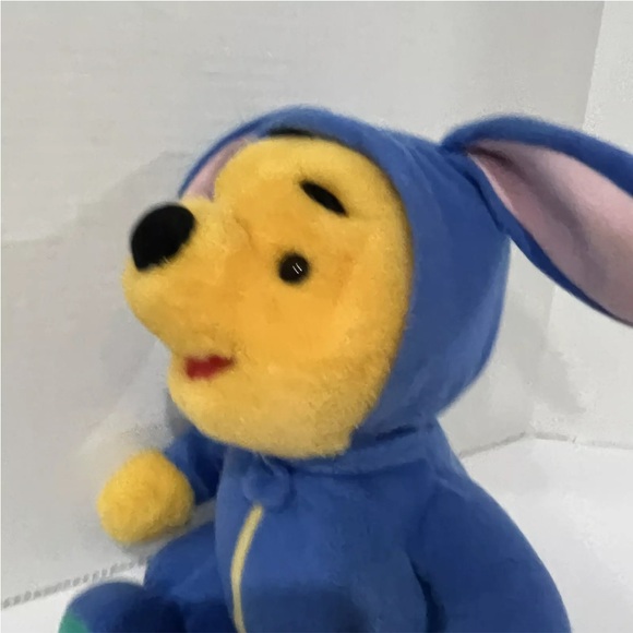Vintage Disney Mattel 1996 Easter Bunny Winnie The Pooh Bear Plush Toy 9” - Picture 3 of 7